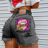 Shorts jeans estampado